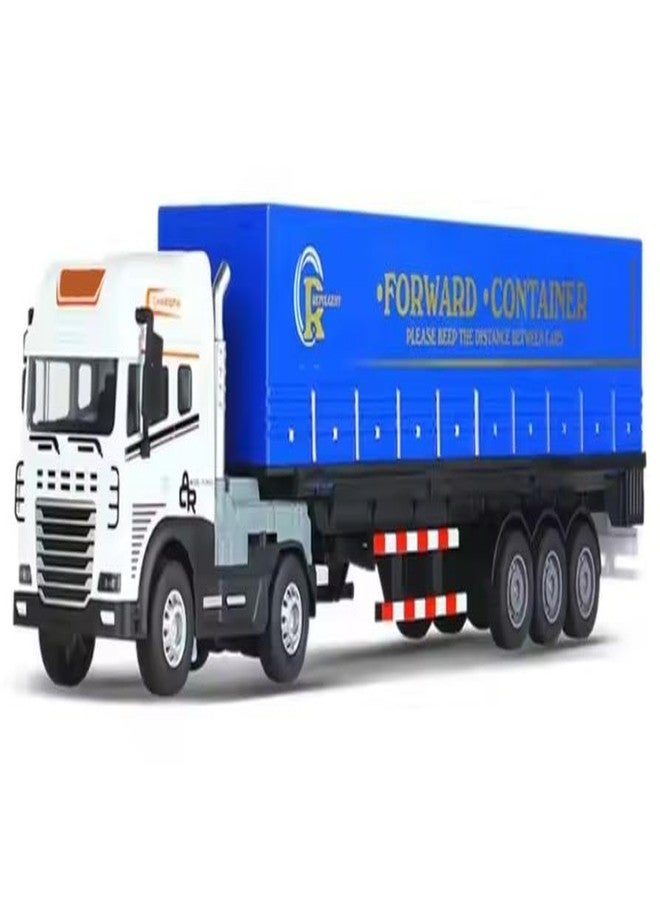 SHIPEASE شاحنة نقل لوجستية تعمل بالاحتكاك من SHIPEASE، لعبة للأطفال من الأولاد والبنات، حجم كبير 1:24، نموذج من سبيكة مصبوبة، شاحنة حاويات بضائع مع ضوء وصوت، مركبة سحب للخلف (عبوة من قطعة واحدة، متعددة الألوان) - Image 1